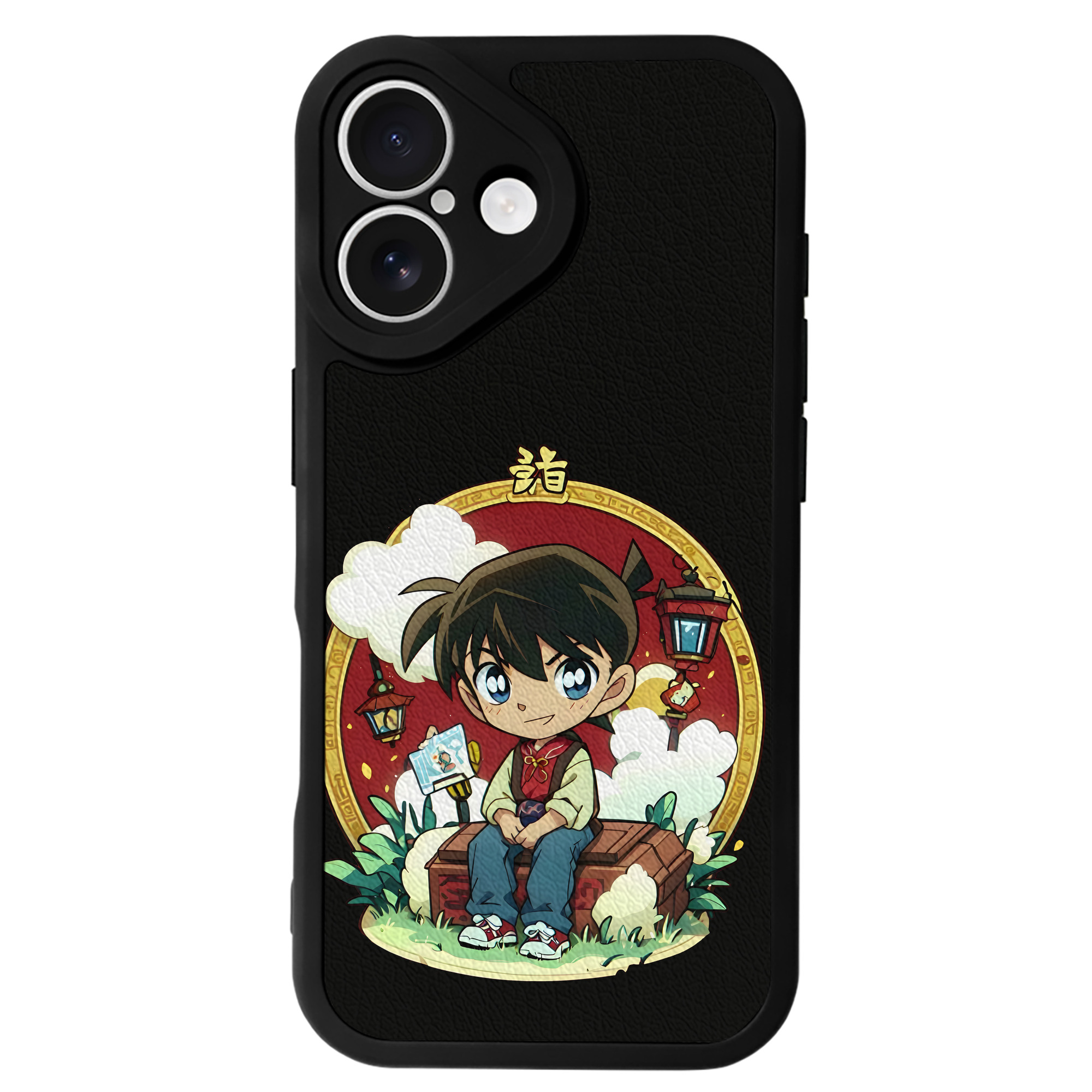 （画像用） 名探偵コナン 江戸川 コナン Detective Conan Conan Edogawa 【iPhone 16シリーズ対応】シリコンスマホケース（レザー調） 材質：シリコン